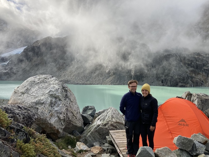 Smiling but very tired!